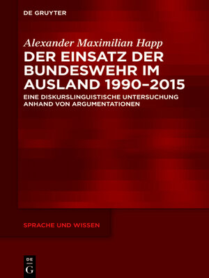 cover image of Der Einsatz der Bundeswehr im Ausland 1990–2015
